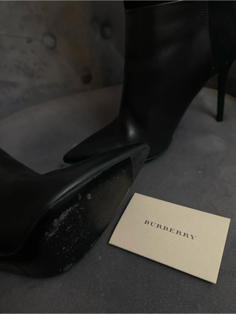 Burberry Black Suede and Leather Over-the-Knee Boots